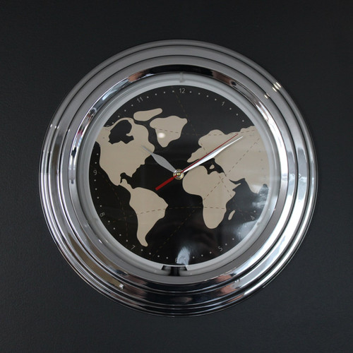 Amadeus Horloge néon mappemonde 30 cm.