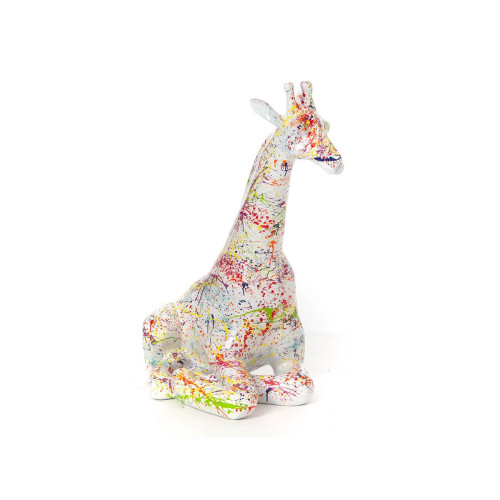 Amadeus - Girafe Couchée Splash Blanc - Statues