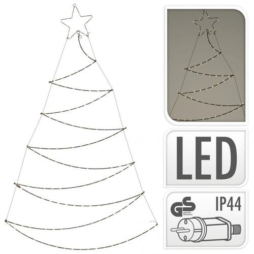 Ecd Germany - Sapin de Noël LED arbre de lumière décoration d'hiver blanc chaud 150 LED IP-44 Ecd Germany  - Maison