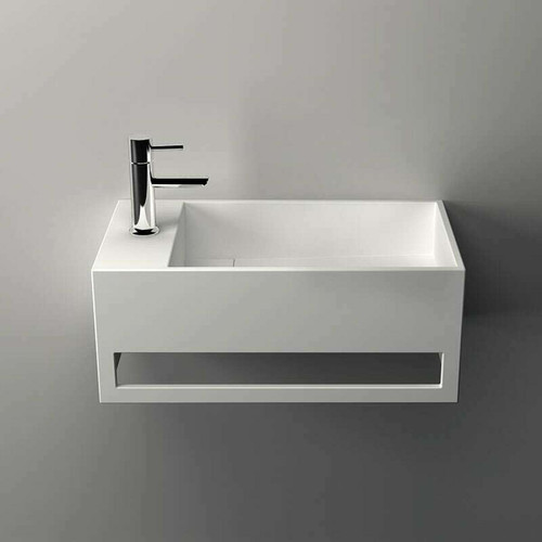 Ambra - Lave-mains suspendu, vasque rectangle en Solid surface 50 cm - Mona G Ambra  - Lave main pour toilettes