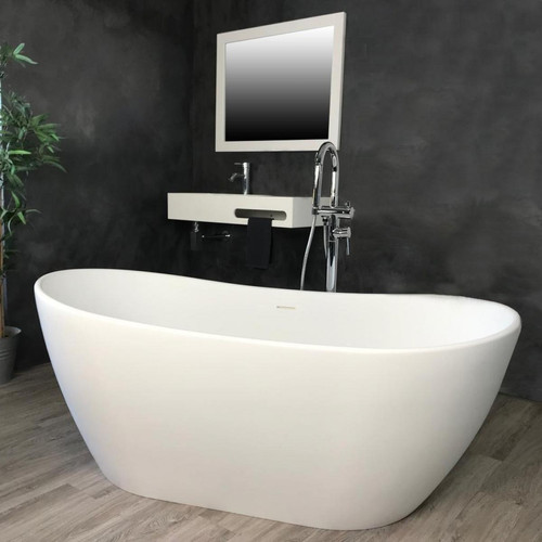Ambra - Baignoire ilot 160 cm en Solid surface - Enola - Plomberie Salle de bain