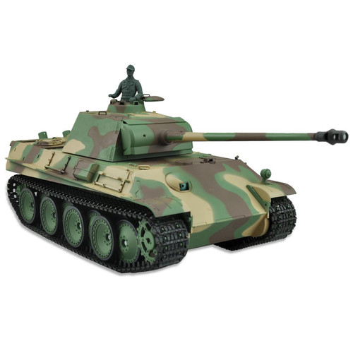 Amewi Tank RC Char German Panther PanzerKampfwagen V 1/16 ème IR Billes Son et Fumée