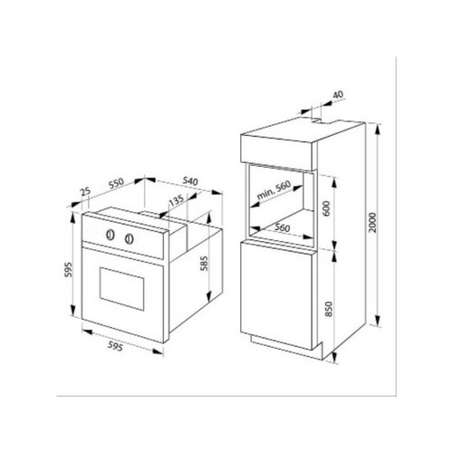 Amica Four intégrable 70l 60cm a catalyse inox - ao3004 - AMICA