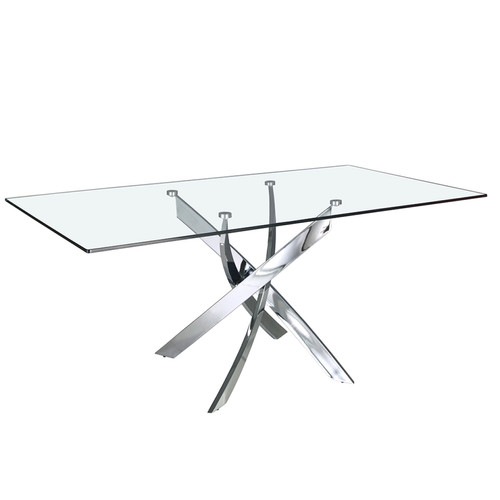 Angel Cerda - Table à manger courbée en acier et verre Angel Cerda  - Tables à manger En metal
