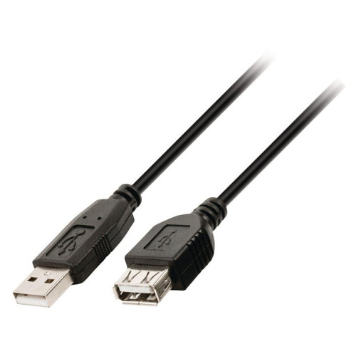 Ansco - Câble Extension USB A/M - USB A/F - 1,5 mètres (Mâle-Femelle) Noir - Ansco
