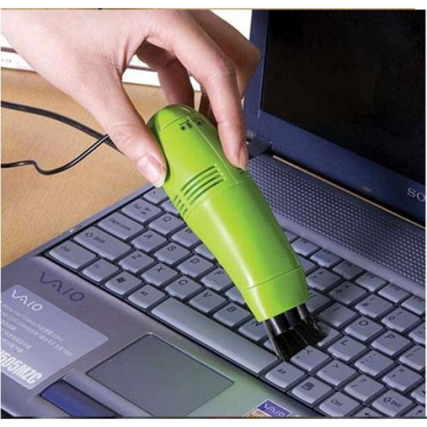 Ansco Mini aspirateur USB brosse de nettoyage Pour clavier ,PC, ordinateur portable - Noir / Bleu / Vert