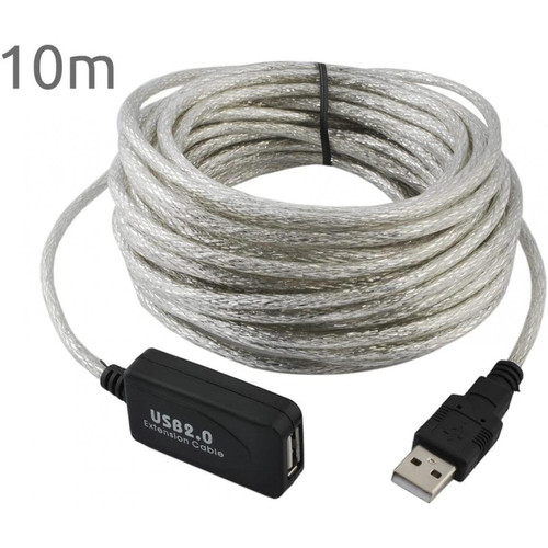 Ansco Rallonge Actif USB A/M - USB A/F - 10 mètres (Mâle-Femelle) repeteur avec signal amplifié