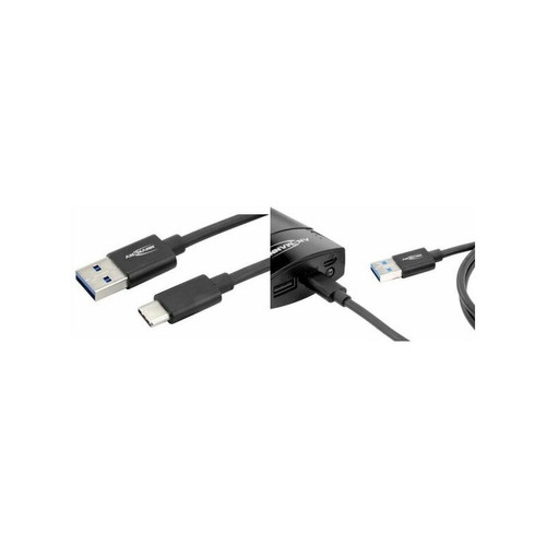 Ansmann - ANSMANN Câble de données & de charge, USB-A - USB-C, noir () Ansmann  - Ansmann
