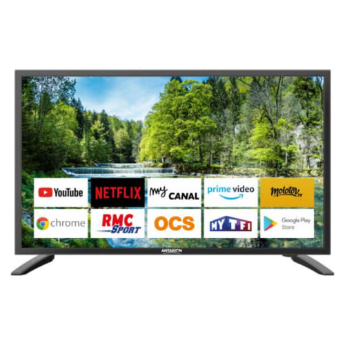 TV 32'' et moins Antarion Téléviseur 32" FHD LED USB Wi-Fi HDMI Smart Connect Android 9.0 Noir