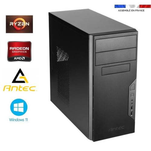 Antec - PC Bureau Ryzen 5 4600G - Radeon Vega 7 - 16GO RAM - SSD 1To + HDD 2To - WIFI - Antec VSK - Windows 11 Antec  - Bonnes affaires Unité centrale