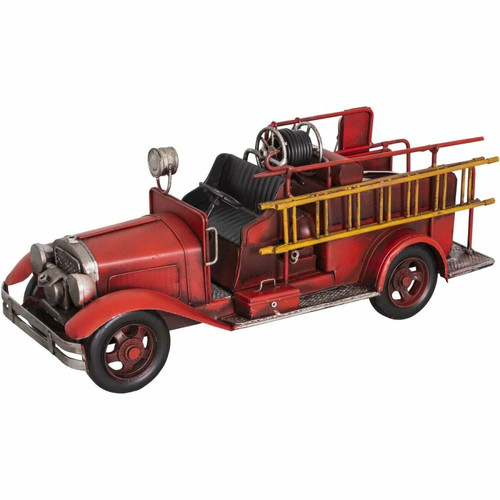 Objets déco Antic Line Creations Camion de pompier vintage en fer.