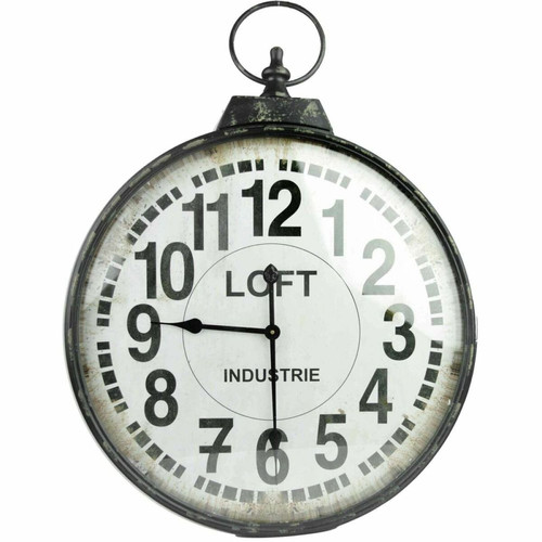 Antic Line Creations - Horloge industrielle Loft. Antic Line Creations  - Horloge industrielle
