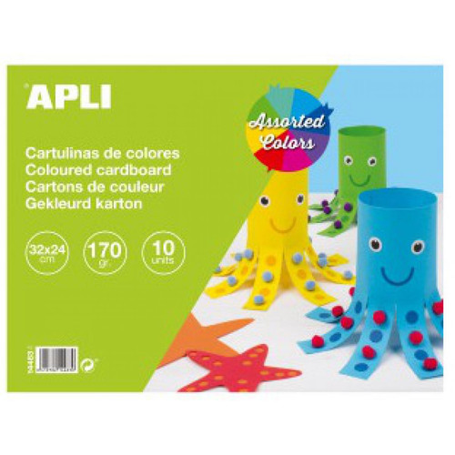Apli Agipa - Bloc de carton 10 feuilles couleurs Apli Agipa  - Dessin et peinture Apli Agipa