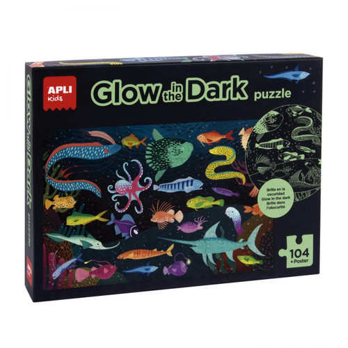 Animaux Apli Agipa Puzzle Glow in the dark Ocean 104 pieces