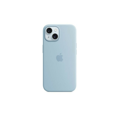 Apple - Coque en silicone avec MagSafe pour Apple iPhone 15 Bleu clair Apple  - Autres accessoires smartphone