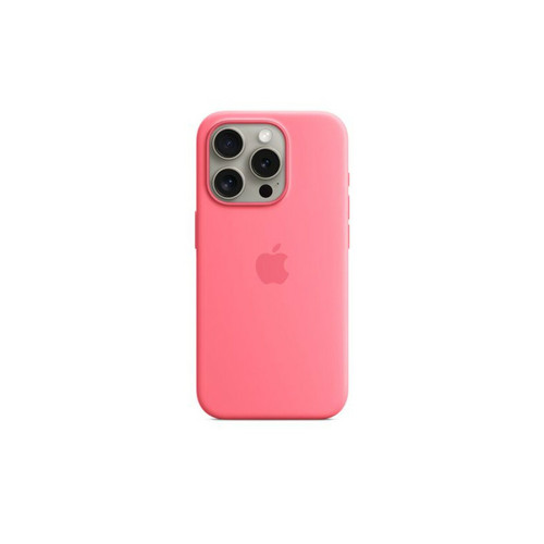 Apple - Coque en silicone avec MagSafe pour Apple iPhone 15 Pro Rose Apple  - Marchand Monsieur plus
