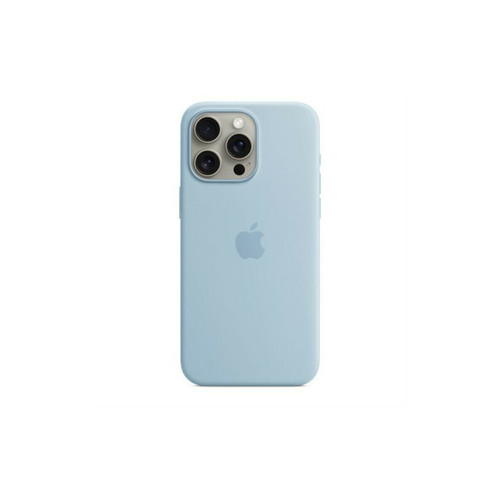 Apple - Coque en silicone avec MagSafe pour Apple iPhone 15 Pro Max Bleu clair Apple  - Accessoires Apple Accessoires et consommables
