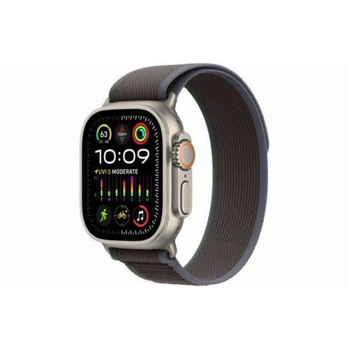 Apple - Watch Ultra 2 GPS + Cellular, 49mm Titanium Case with Blue/Black Trail Loop - M/L Apple  - Nos Promotions et Ventes Flash