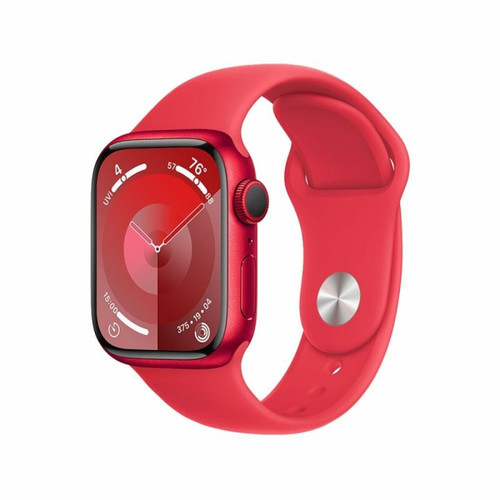 Apple - Apple Watch 9 GPS 45mm aluminium (Product) RED , Czerwony pasek sportowy S/M Apple  - Apple Watch