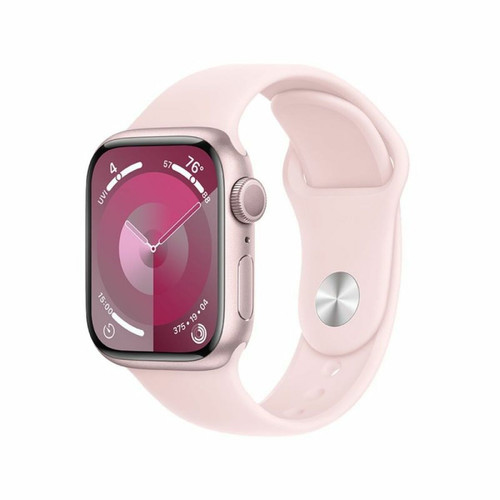 Apple - Apple Watch 9 GPS 45mm aluminium Ró?owy , Ró?owy pasek sportowy M/L Apple  - Apple Watch
