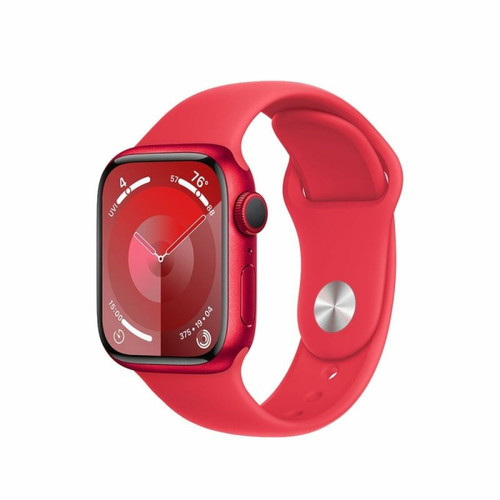 Apple - Apple Watch 9 GPS 41mm aluminium (Product) RED , Czerwony pasek sportowy S/M Apple  - Apple Watch