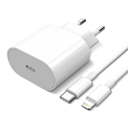 Apple - Chargeur Secteur USB-C 20W + Câble Lightning Power Delivery Original Apple Blanc Apple  - Connectique et chargeur pour tablette
