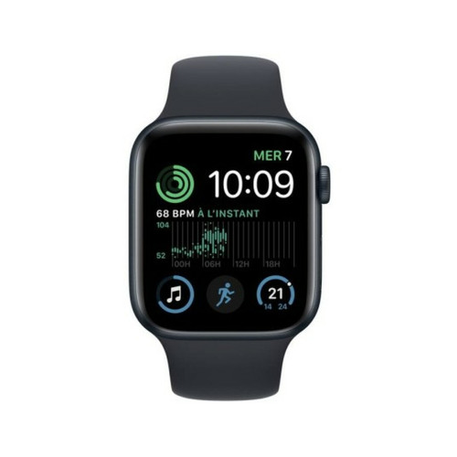 Apple - Apple Watch SE (2e génération) GPS 40 mm en Aluminium Noir (Midnight) et Bracelet Sport Noir (Midnight) Apple  - Occasions Montre et bracelet connectés