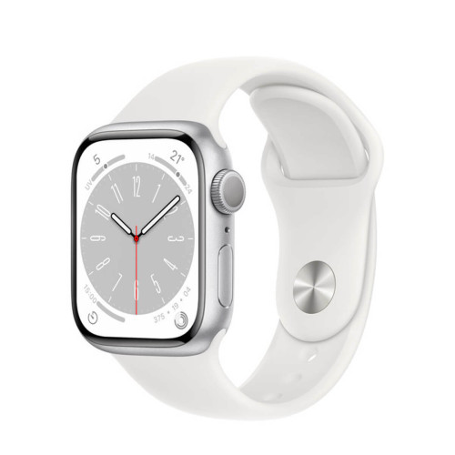Apple - Apple Watch Series 8 GPS 41mm Aluminium Argent (Silver) et Bracelet Sport Blanc (White) Apple  - Occasions Montre et bracelet connectés
