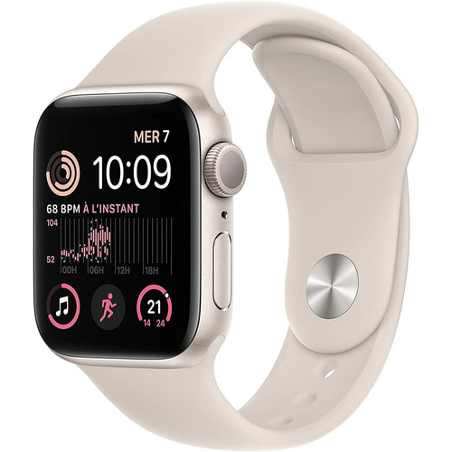 Apple - APPLE Watch SE 2 GPS 40 mm avec Bracelet Sport Starlight Blanc Apple  - Apple Watch