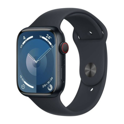 Apple - Apple Watch Series 9 GPS + Cellular 45 mm avec boîtier en aluminium minuit et bracelet sport minuit M/L - Apple Watch