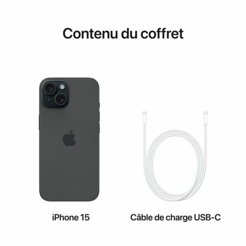 iPhone Apple iPhone 15 - 5G - 6/256 Go - Noir