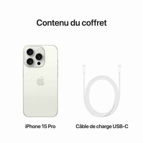 iPhone Apple iPhone 15 Pro - 5G - 8/256 Go - Blanc Titanium