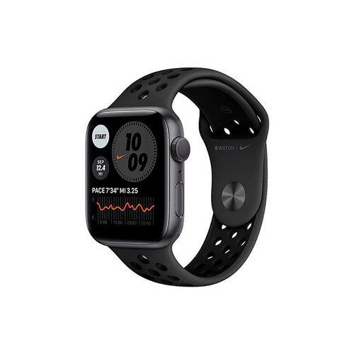 Apple - Apple Watch Series 6 Nike (GPS), 44mm Aluminium Gris d'Espace et bracelet sportif noir Apple  - Occasions Montre et bracelet connectés