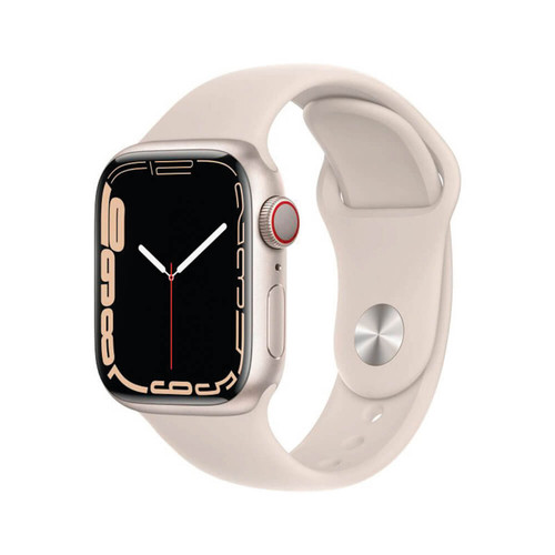 Apple - Apple Watch Series 7 GPS 45 mm Blanc Aluminium (Starlight) Apple  - Apple Watch Series 7