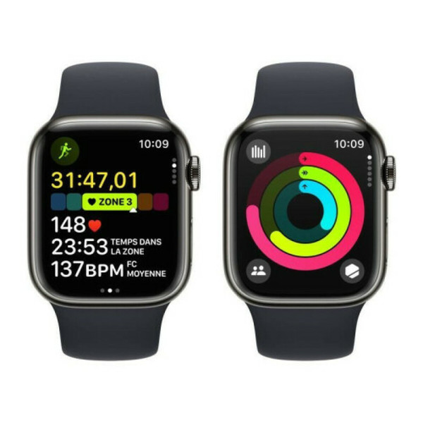 Apple Watch Apple AWS-9-GPS-CELLULAR-41-ACIER-SPORT-NOIR-S-M