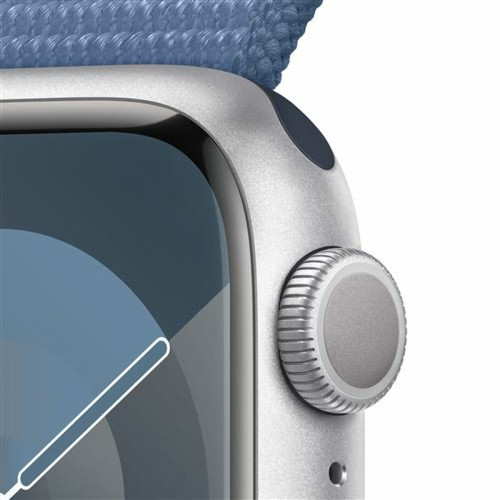 Apple Apple Watch Series 9 GPS + Cellular, boîtier en aluminium argent de 41 mm, boucle Sport bleu