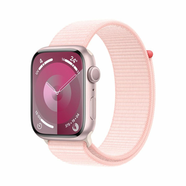 Apple Watch Apple Apple Watch Series 9 GPS 45 mm Boîtier en aluminium Rose avec boucle Sport Rose clair