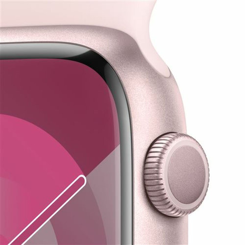 Apple Apple Watch Series 9 GPS 45 mm Boîtier en aluminium Rose avec bracelet sport Rose clair S/M