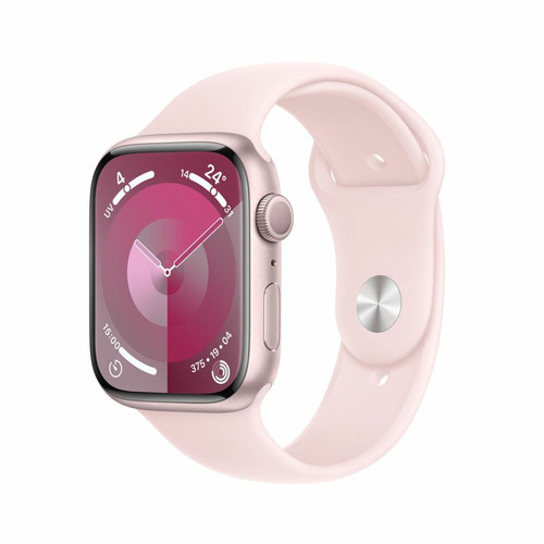 Apple - Apple Watch Series 9 GPS 45 mm Boîtier en aluminium Rose avec bracelet sport Rose clair S/M Apple  - Apple
