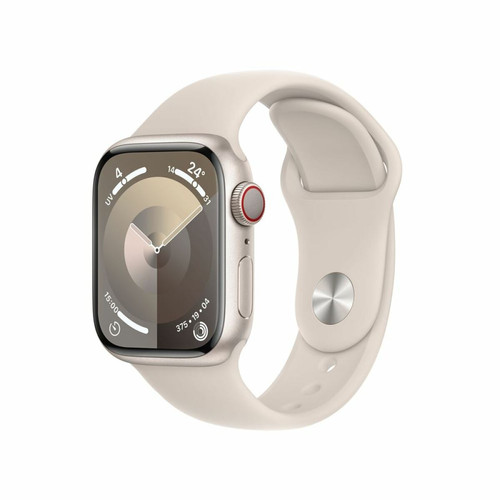 Apple - Apple Watch Series 9 GPS + Cellular 41 mm avec boîtier en aluminium Stellaire et bracelet sport Stellaire M/L Apple  - Marchand La boutique du net