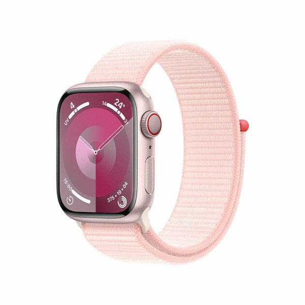 Apple Watch Apple Apple Watch Series 9 GPS + Cellular 41 mm, boîtier en aluminium Rose avec boucle Sport rose clair