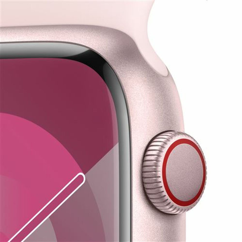 Apple Apple Watch Series 9 GPS + Cellular 45 mm avec boîtier en aluminium Rose et bracelet sport Rose clair S/M