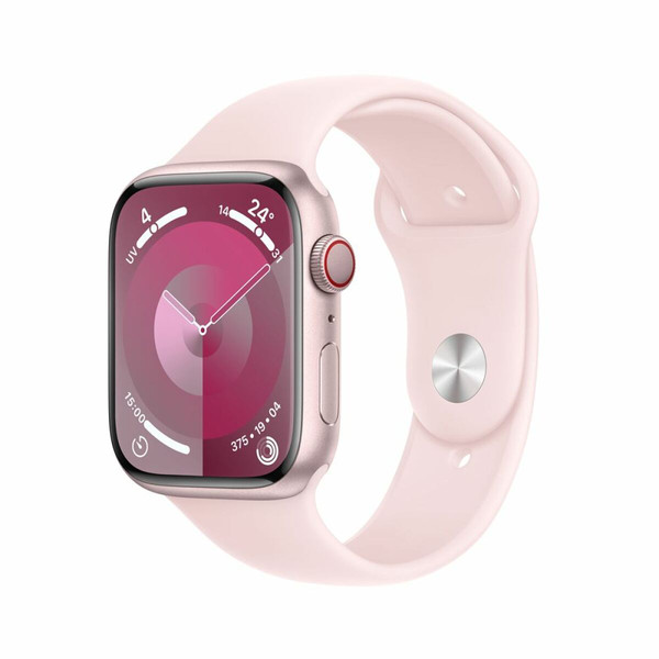 Apple Watch Apple Apple Watch Series 9 GPS + Cellular 45 mm avec boîtier en aluminium Rose et bracelet sport Rose clair S/M