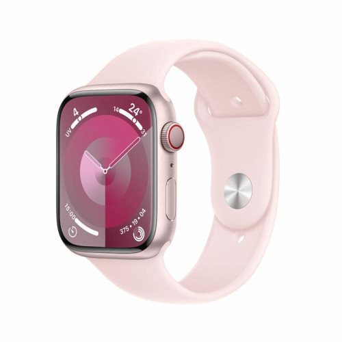 Apple - Apple Watch Series 9 GPS + Cellular 45 mm avec boîtier en aluminium Rose et bracelet sport Rose clair M/L Apple  - Apple Watch Gps + cellular