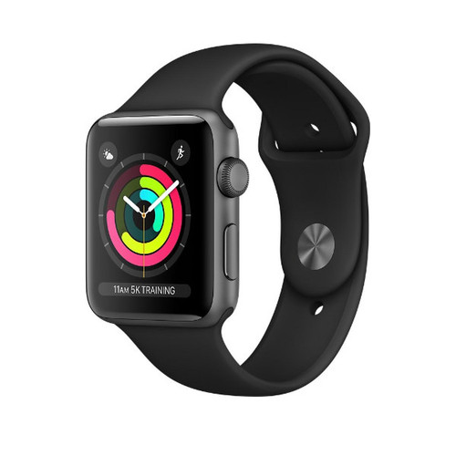 Apple Watch Apple Apple Watch Series 3 gris spatial avec bracelet noir 38 mm MQKV2QL/A