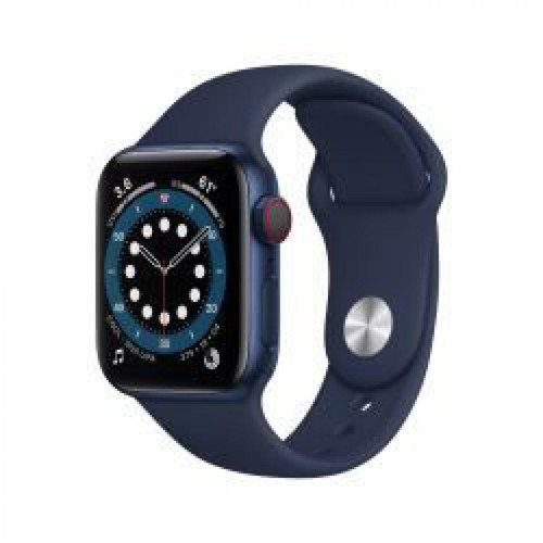 Apple - Apple Watch Series 6 GPS + Cell 40mm Blue Alu Navy Sport Band - Apple watch sport