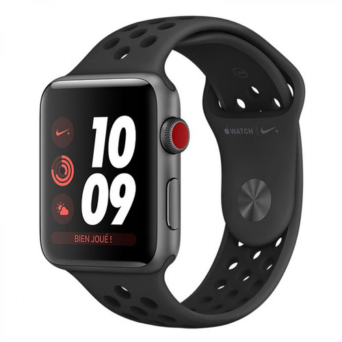 Apple - Watch Nike+ Series 3 GPS + Cellular Aluminium Gris Sport Anthracite/Noir 42 mm - Apple Watch