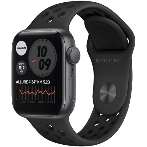 Apple - Watch Nike Series 6 GPS Aluminium Space Gray Bracelet Sport Anthracite Black 40 mm - Apple Watch