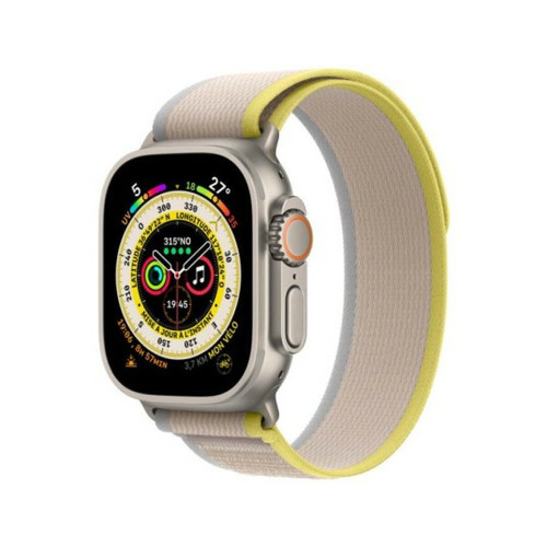 Apple -Apple Watch Ultra (GPS + Cellular) 49 mm en titane avec bracelet Trail Loop jaune/beige - Taille M/L Apple  - Apple Watch