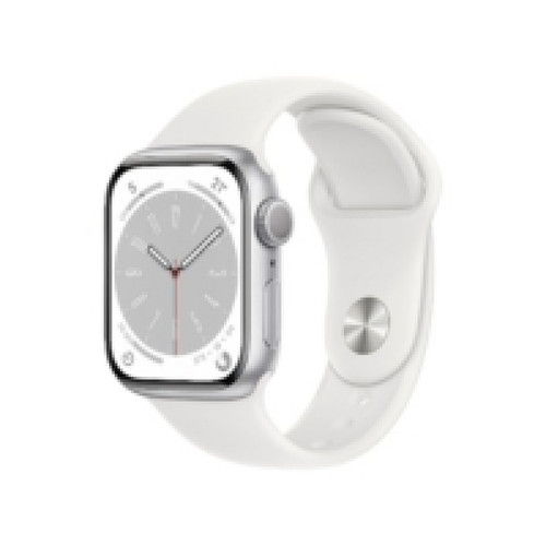 Apple - Montre Connectée Watch Series 8 GPS, boîtier Aluminium Argent 41mm avec Bracelet Sport Blanc Apple  - Apple Watch
